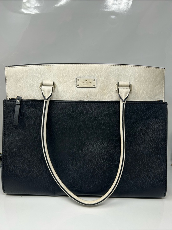 kate spade Handbags - kate spade Black and Cream Two-Tone Leather Tote with Top Handles